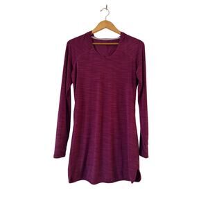 Coolibar Women’s Beach Cover-Up Hoodie Dress XS Red Stripe UPF 50 Sun Protection